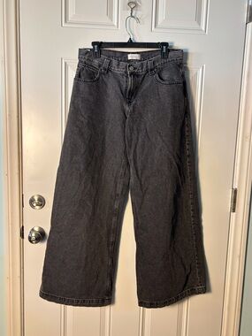 PacSun Sloane Ultra Baggy Black Wide Leg Denim Jeans Skater Streetwear Casual 28
